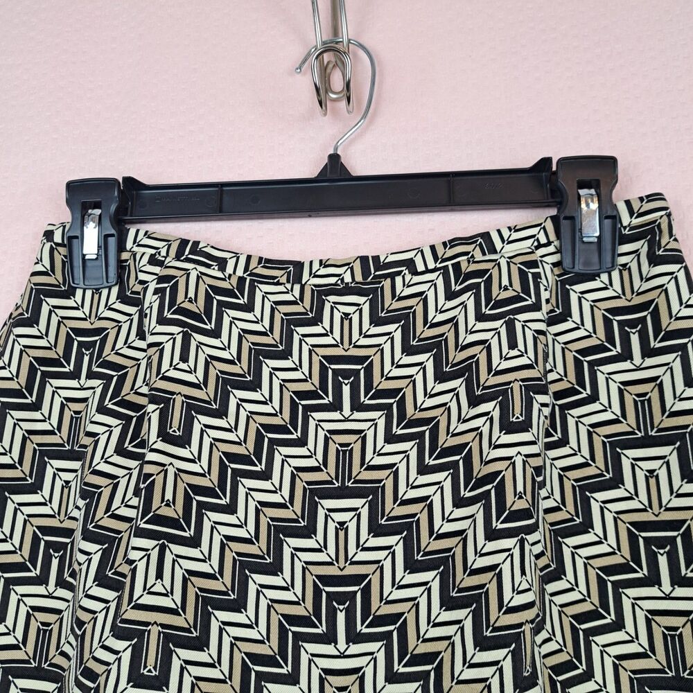 Vintage Ann Taylor Silk with Wool Blend Chevron Print Pencil Skirt Size 6 - Picture 8 of 11